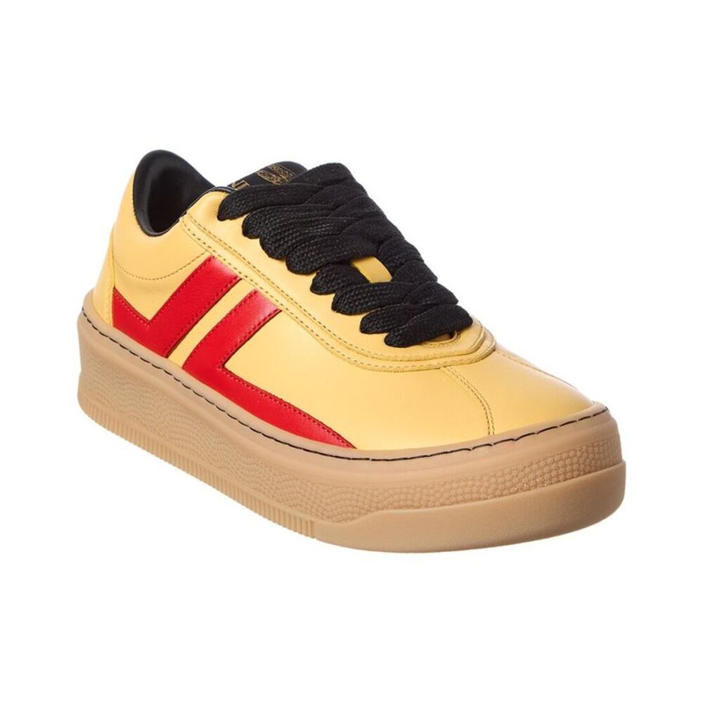Lanvin Semelle Haute Leather Sneaker, Yellow